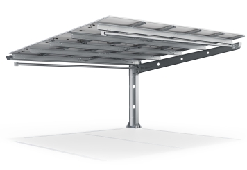 Abri voiture PP2-A6300-1, simple face, champ pour extension avec 15 modules solaires, SoloPort 