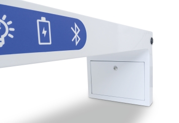 Banc solaire SBS170i-LS, avec haut-parleur, 90 W, 1.700 mm x 450 mm x 455 mm, TecMaschin 