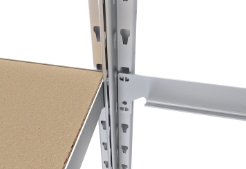 2 m rayonnage métallique FB200 / profondeur 30 cm / hauteur 2 m / 3 niveaux / platelage Bois / charge de tablette 200 kg 