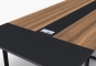 ANJA280-360 Conference table grey-walnut brown, detailed view of the cable duct