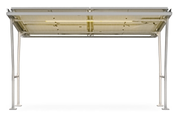 Abri à vélos F350-SL avec éclairage LED, accumulateur solaire et 4 modules solaires, sans arceaux, TOPREGAL 