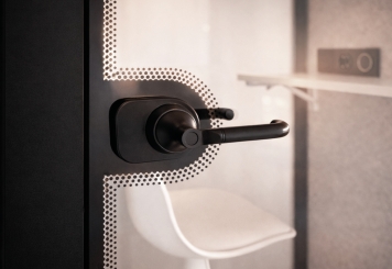 Büro Telefonzelle / Telefonkabine LIA100 für 1 Person, Schwarz, 870 mm x 866 mm Raumfläche 