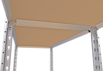 2 m rayonnage métallique FB200 / profondeur 30 cm / hauteur 2 m / 3 niveaux / platelage Bois / charge de tablette 200 kg 