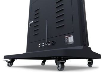 Mobile digital display totem DKST-LED43 with touchscreen incl. transport box, Black, 43 in display, Android 13, TecMaschin 