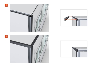 Hallenbüro Meisterbüro PREFAB-6, 2 Fenster, 1 Tür (7 Wand-Paneele, 2 Decken-Paneele) 