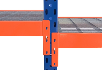 1.100 mm Gitterrost aus Stahl für Lagerregal LR2000 / 1.200 mm tief / 25 mm hoch / 1 x Tiefensteg 