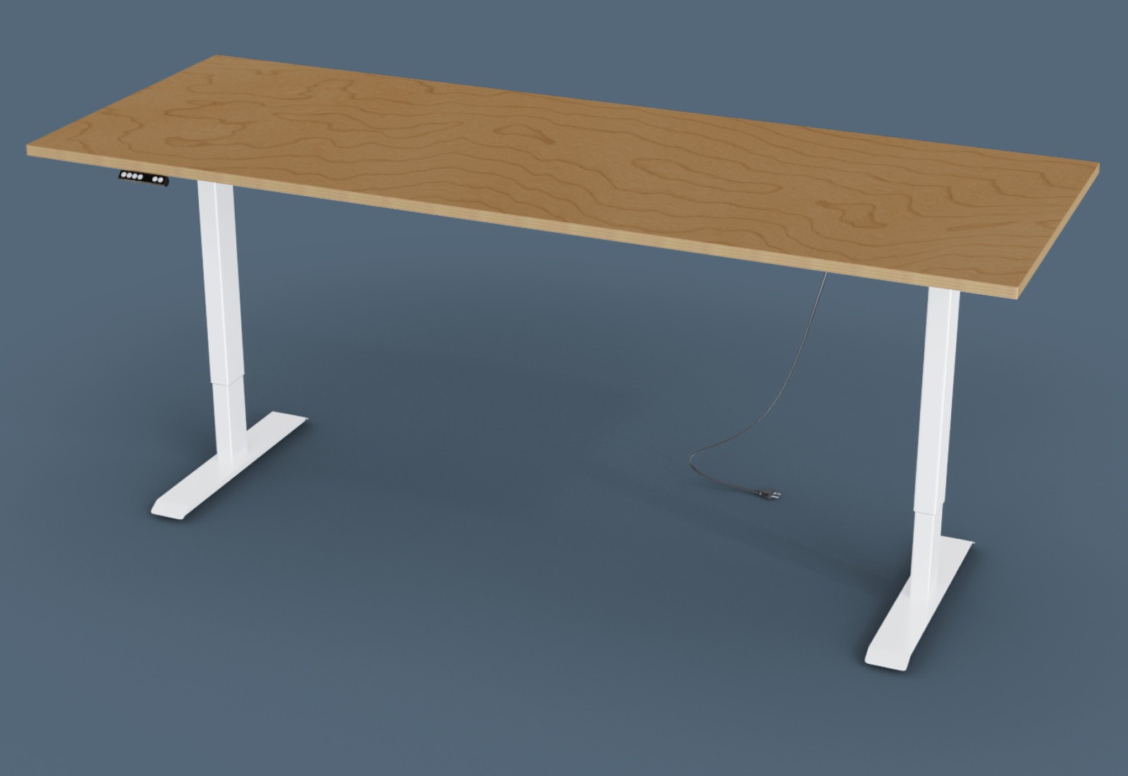 Werktafel in hoogte verstelbaar, multiplex blad 2.000 mm x 800 mm, 80 kg draagvermogen | TOPREGAL
