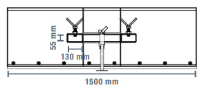Maßskizze der Schneeschieber-Gabeltaschen 